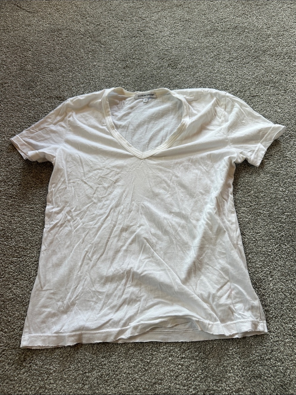 Cotton Citizen White V-Neck Short Sleeve Tee XS